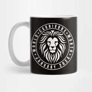 World Carnivore Month January 2024 with Lion Icon Mug